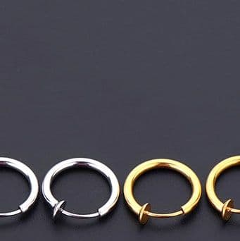メンズピアス シンプル輪ノンホールピアス