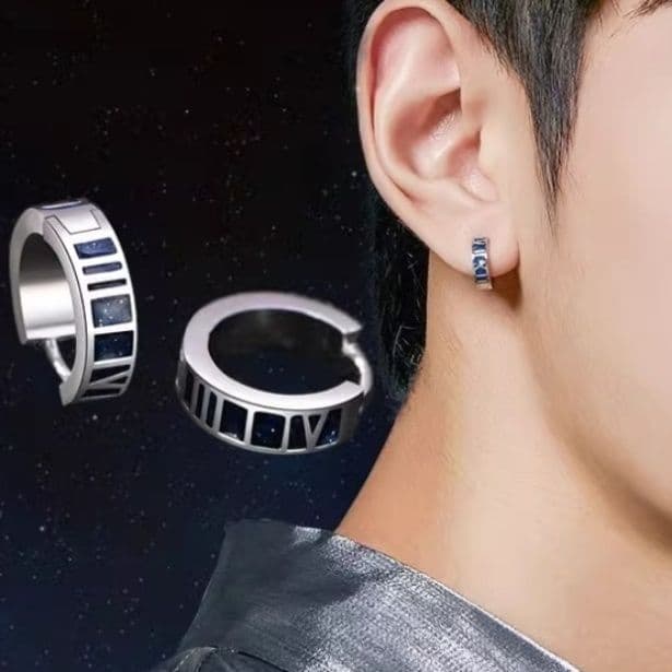 メンズピアス 宇宙時刻フープイヤーリング
