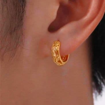 メンズピアス 龍彫りピアス