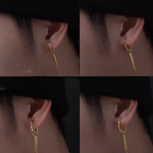 メンズピアス シンプル二連スティックピアス