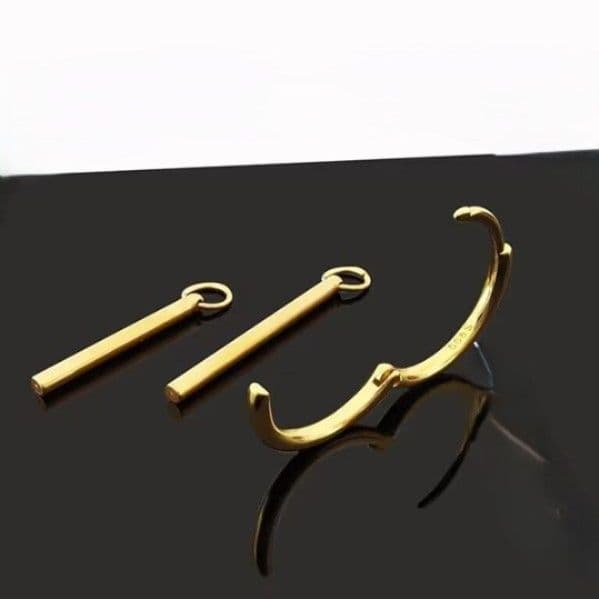 メンズピアス シンプル二連スティックピアス