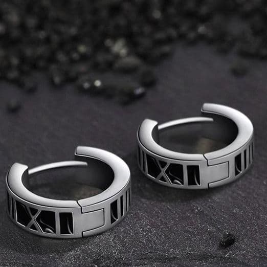メンズピアス 宇宙時刻フープイヤーリング