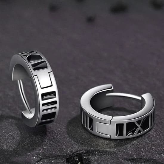 メンズピアス 宇宙時刻フープイヤーリング