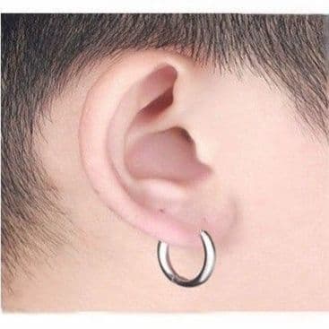 メンズピアス シンプル輪状イヤリング