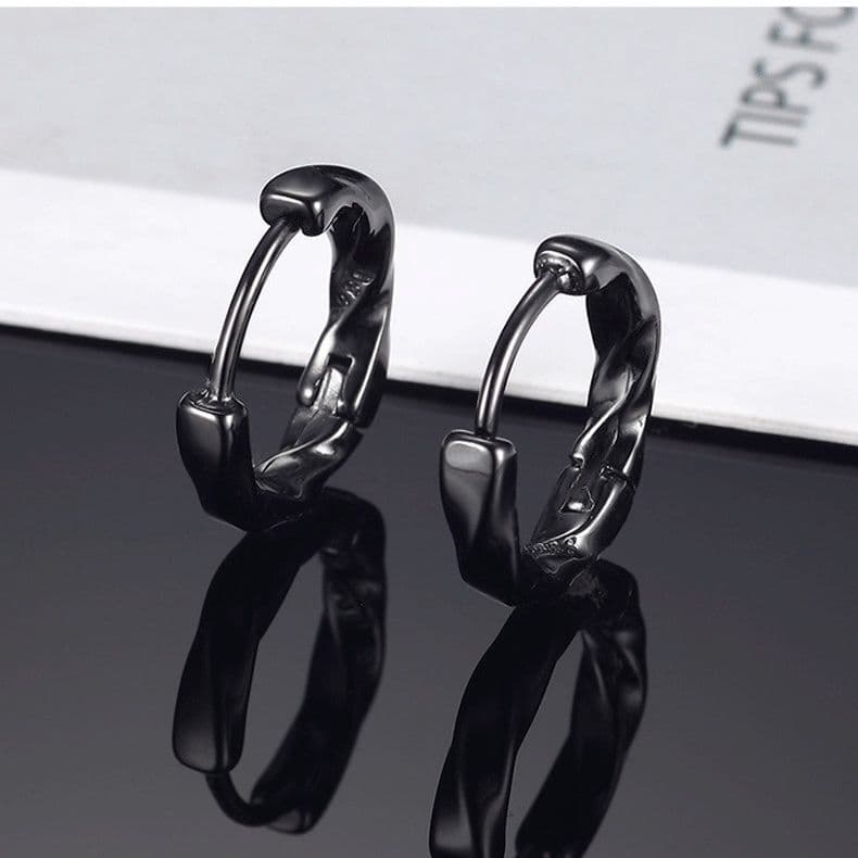 メンズピアス ねじれフープピアス