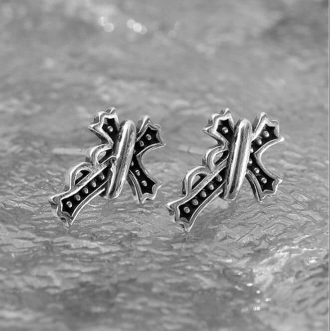 メンズピアス メンズ シルバー 十字架 ピアス クロスデザイン
