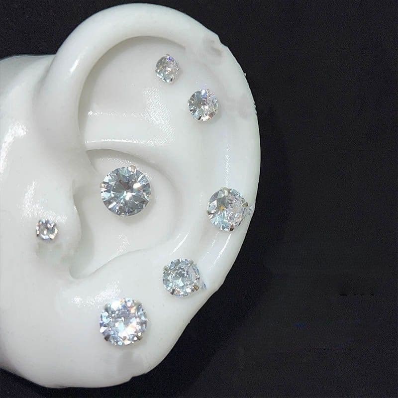 メンズピアス 純銀輝石ピアス