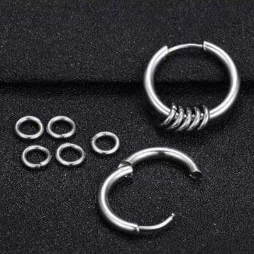メンズピアス リングスパイラルイヤリング ノンホール