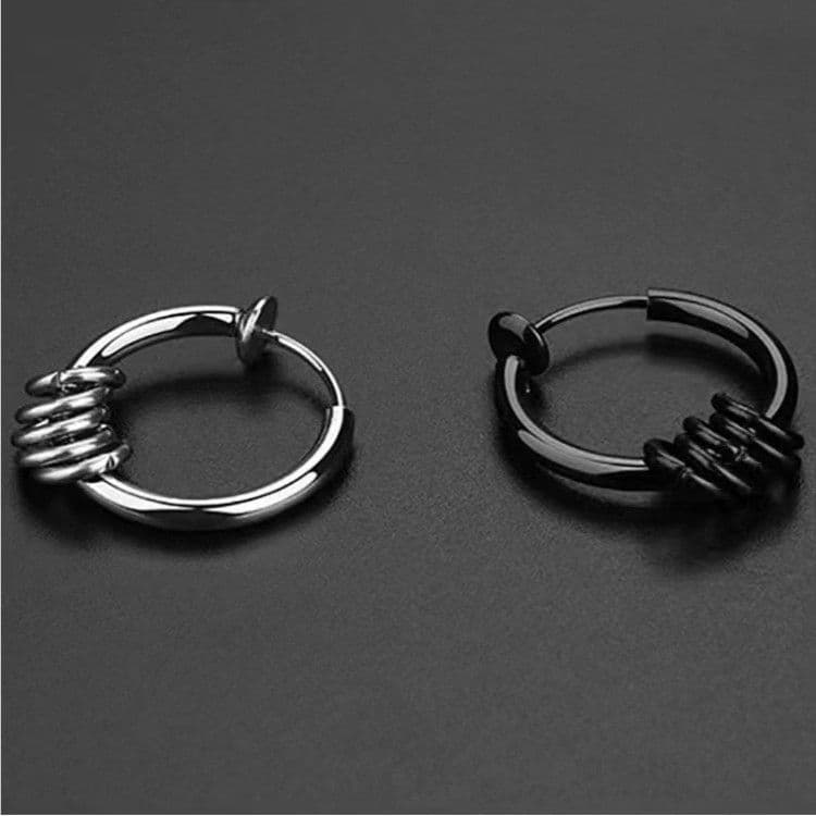 メンズピアス リングスパイラルイヤリング ノンホール