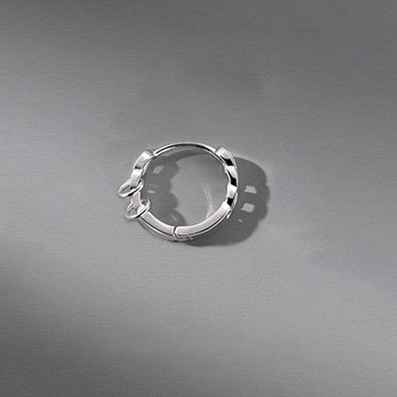 メンズピアス 鎖編みフープピアス