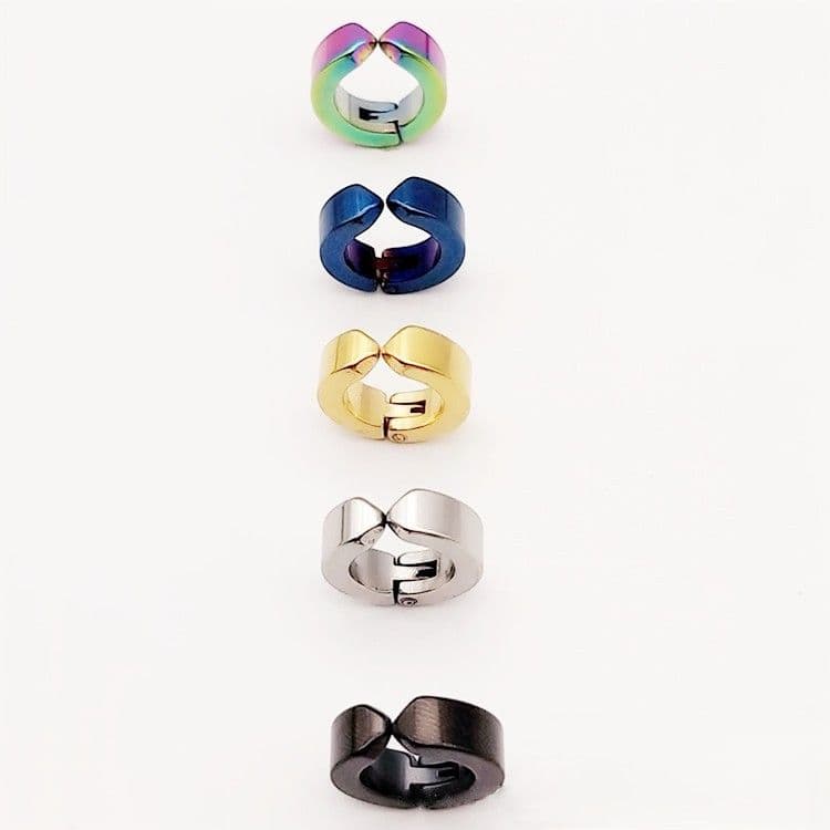 メンズピアス シンプル輪型イヤーカフ