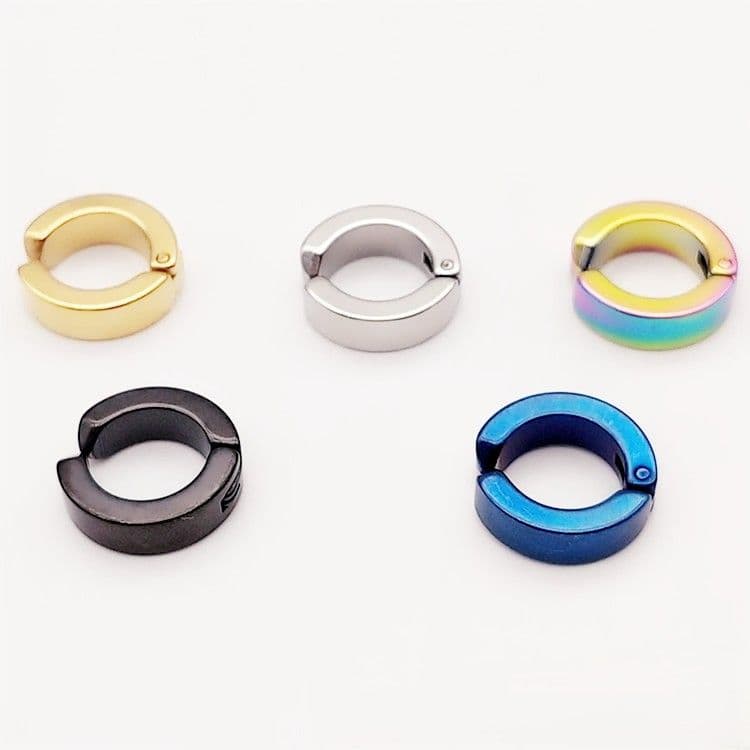メンズピアス シンプル輪型イヤーカフ