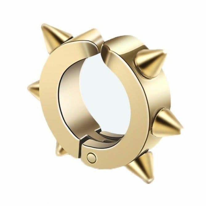 メンズピアス メタルフープノンホールピアス