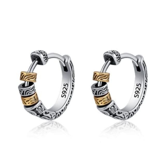 メンズピアス 波模様フープピアス メンズ リング