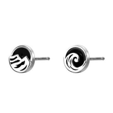 メンズピアス 波紋模様のミニマルスタッドピアス