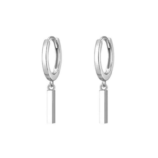 メンズピアス シンプル直線フープピアス