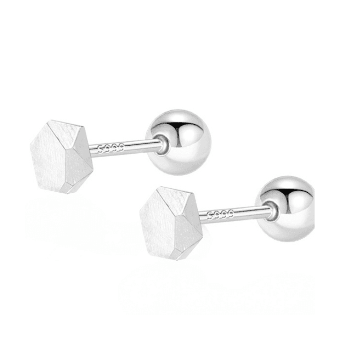 メンズピアス 多角形シンプルスタッドピアス
