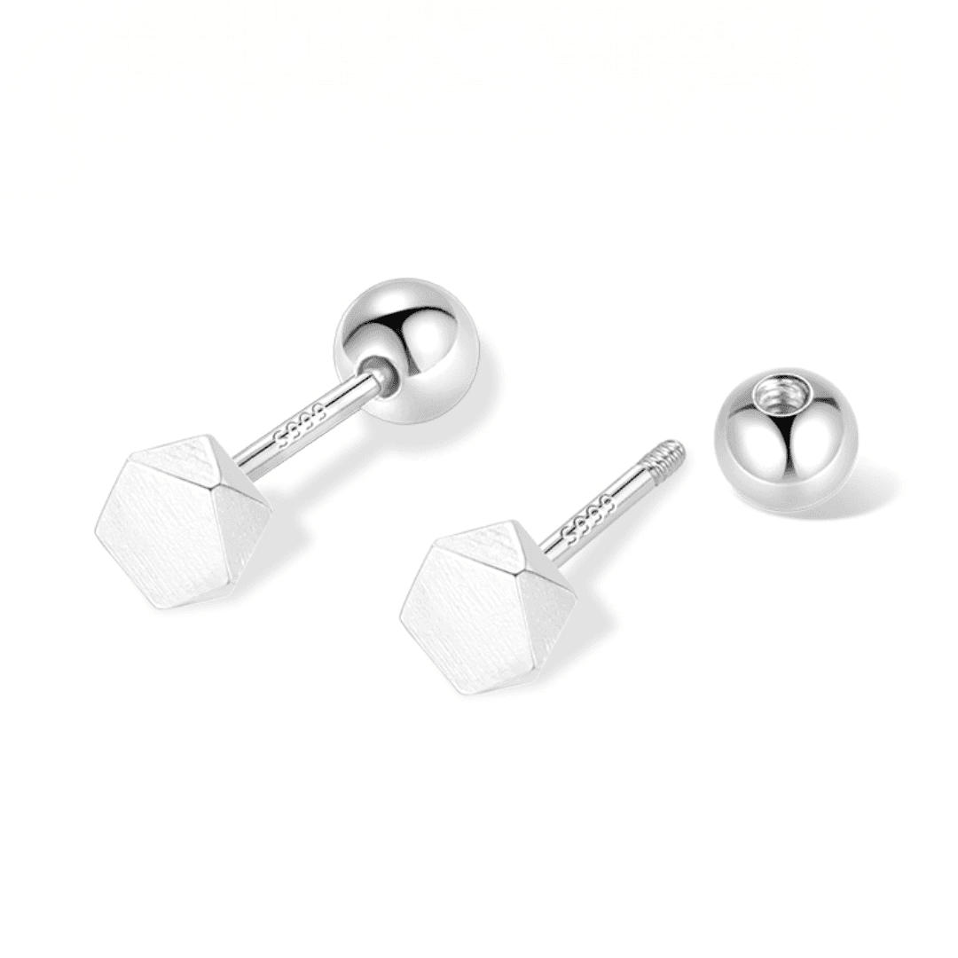 メンズピアス 多角形シンプルスタッドピアス