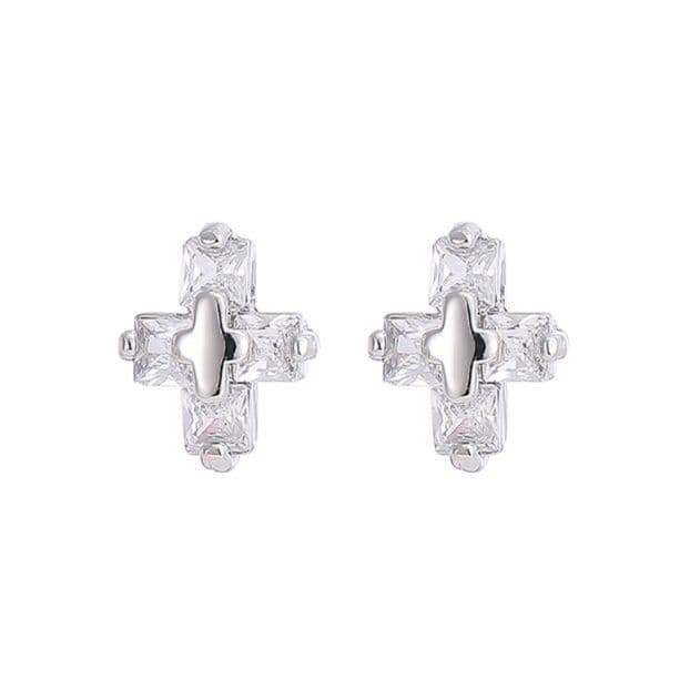 メンズピアス クロス型キュービック ピアス