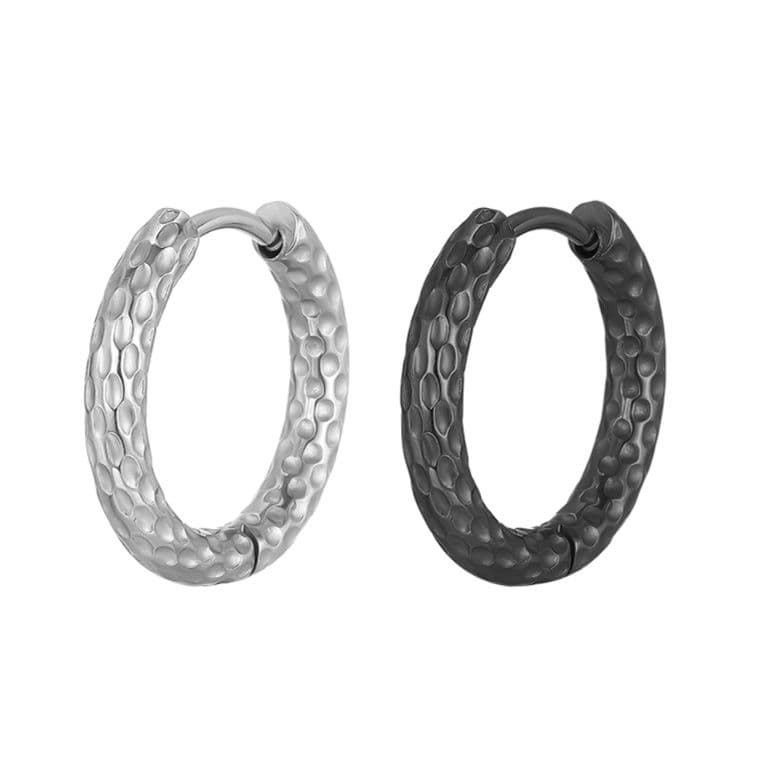 メンズピアス 捻りデザイン シンプルフープピアス