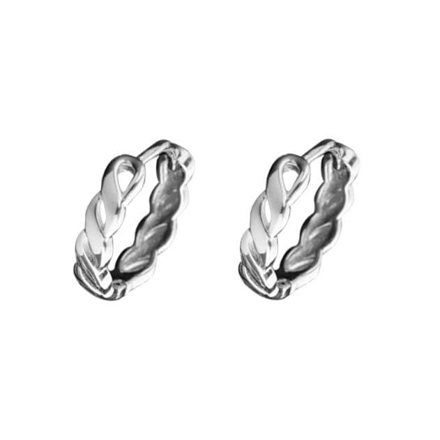 メンズピアス 編み込みデザインフープピアス