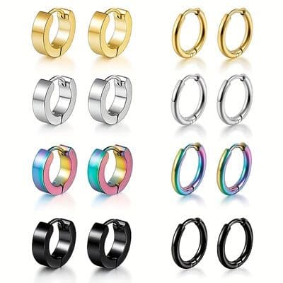 メンズピアス シンプル輪型フープピアス