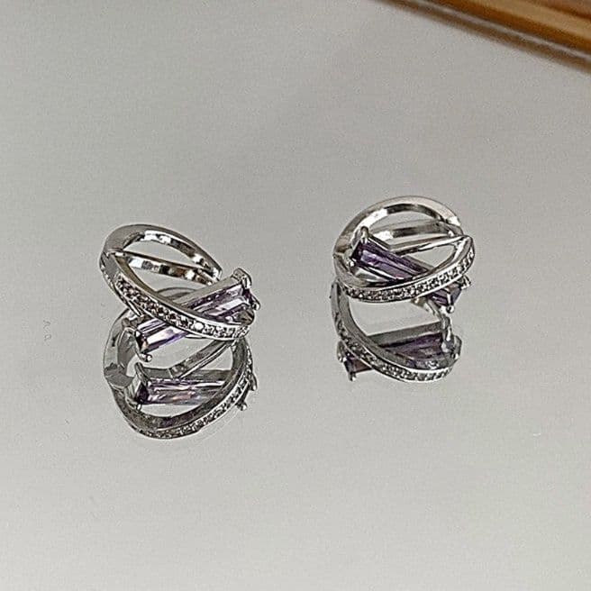 メンズピアス 洗練交差デザインピアス