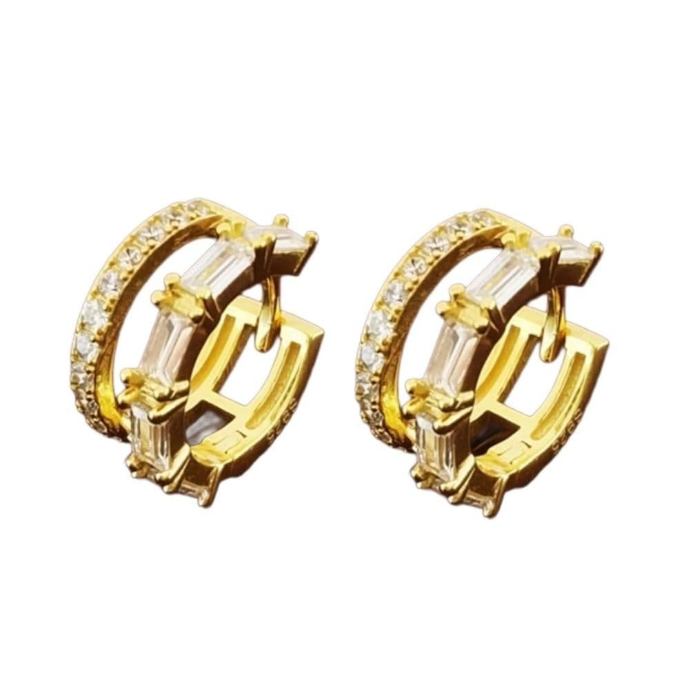 メンズピアス 煌めき二連フープピアス