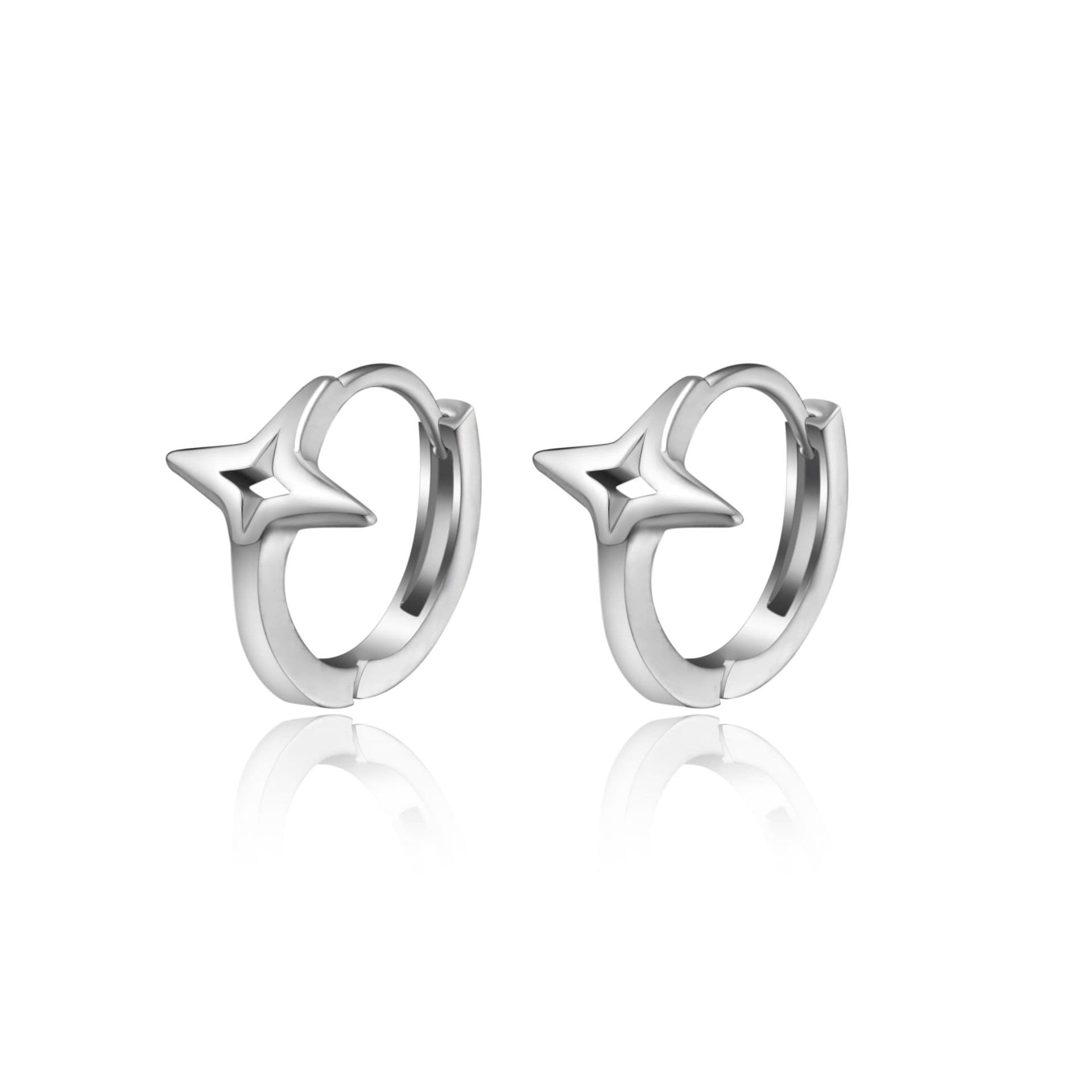 メンズピアス リングピアス 四角形スター ハグピアス