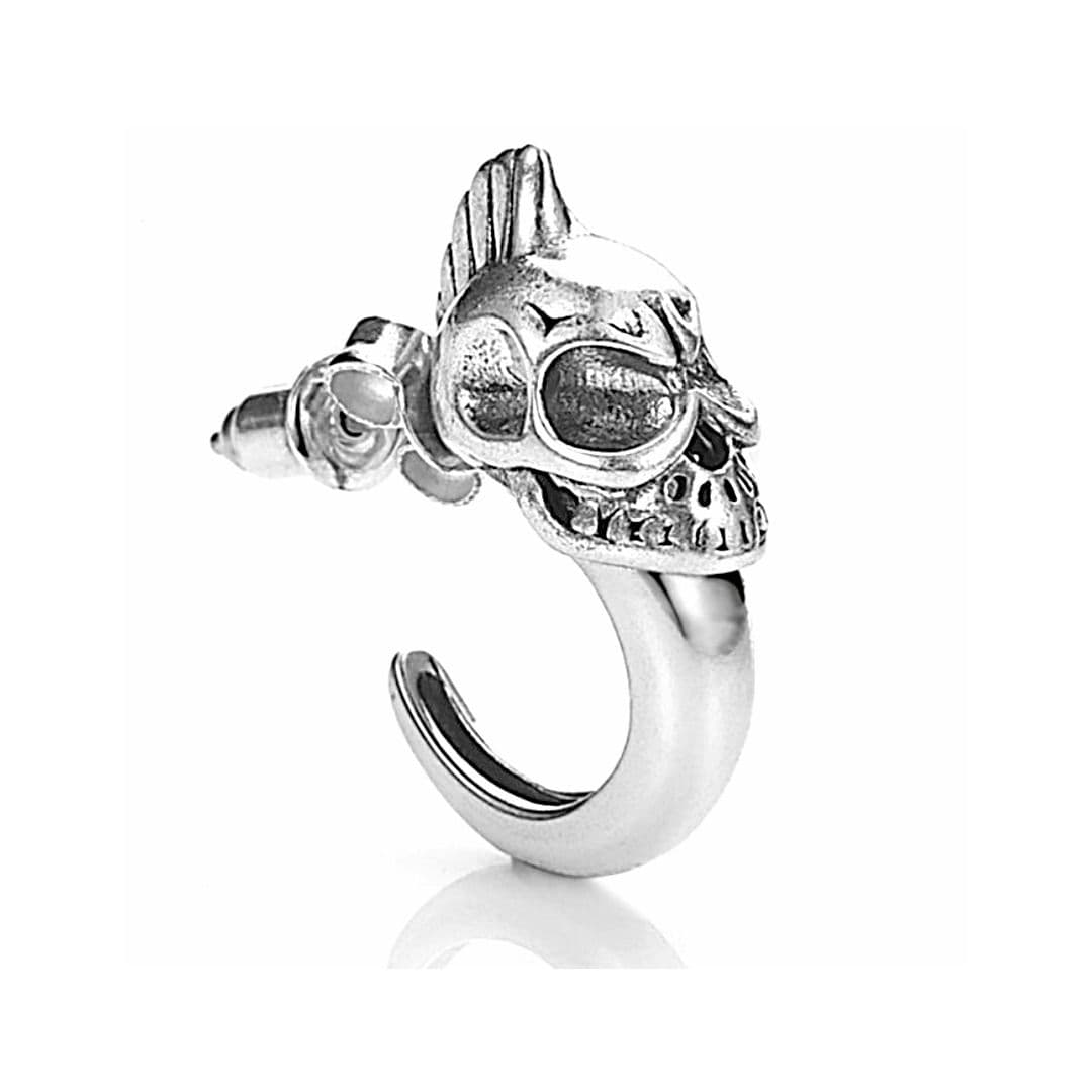 メンズピアス メンズピアス ドクロデザインフープピアス