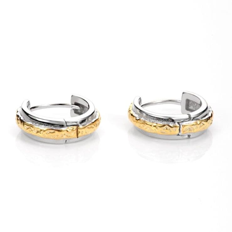 メンズピアス メンズピアス 重厚感二層式フープピアス