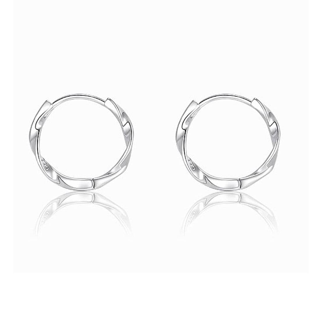 メンズピアス メンズピアス ねじれデザイン輪型フープピアス