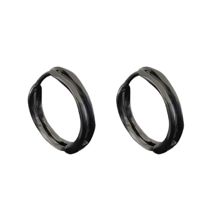 メンズピアス 純銀製二重輪フープピアス