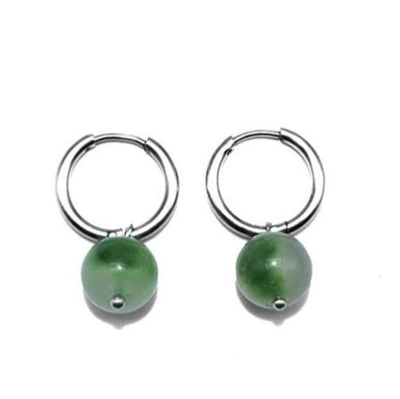 メンズピアス 天然石フープドロップピアス