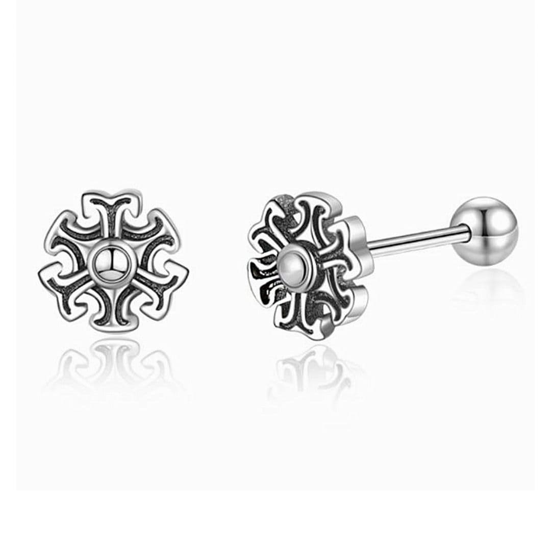 メンズピアス 六芒星モチーフ純銀ピアス