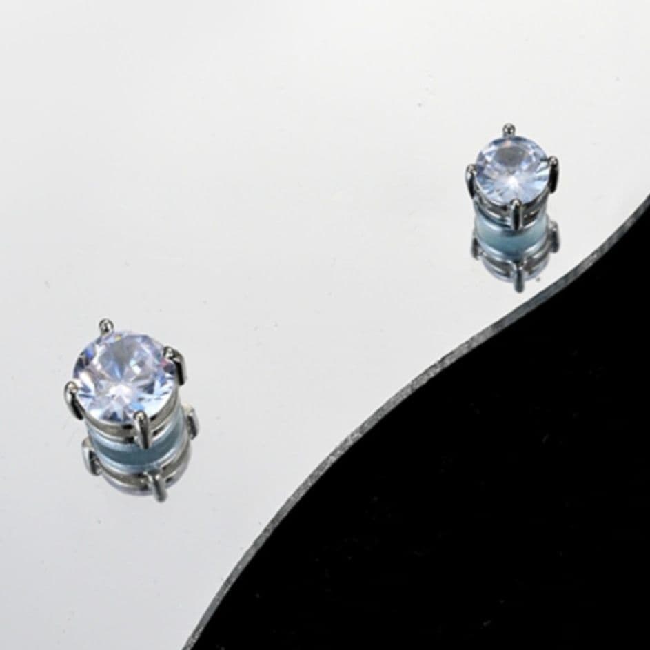 メンズピアス 煌めき一粒石マグネットピアス