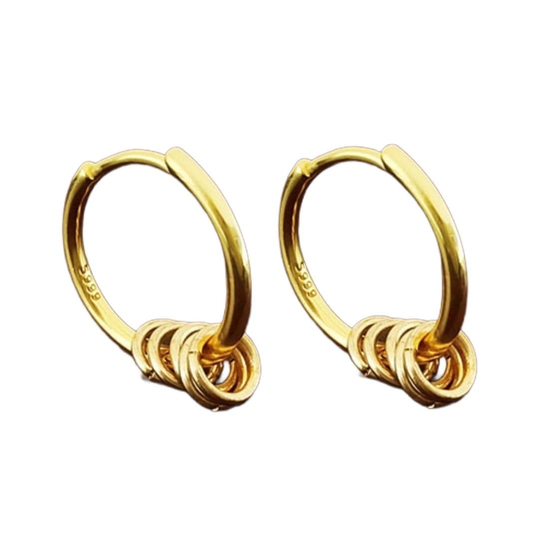 メンズピアス リングチャーム付きピアス