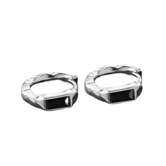 メンズピアス 石入りミニマルリングピアス