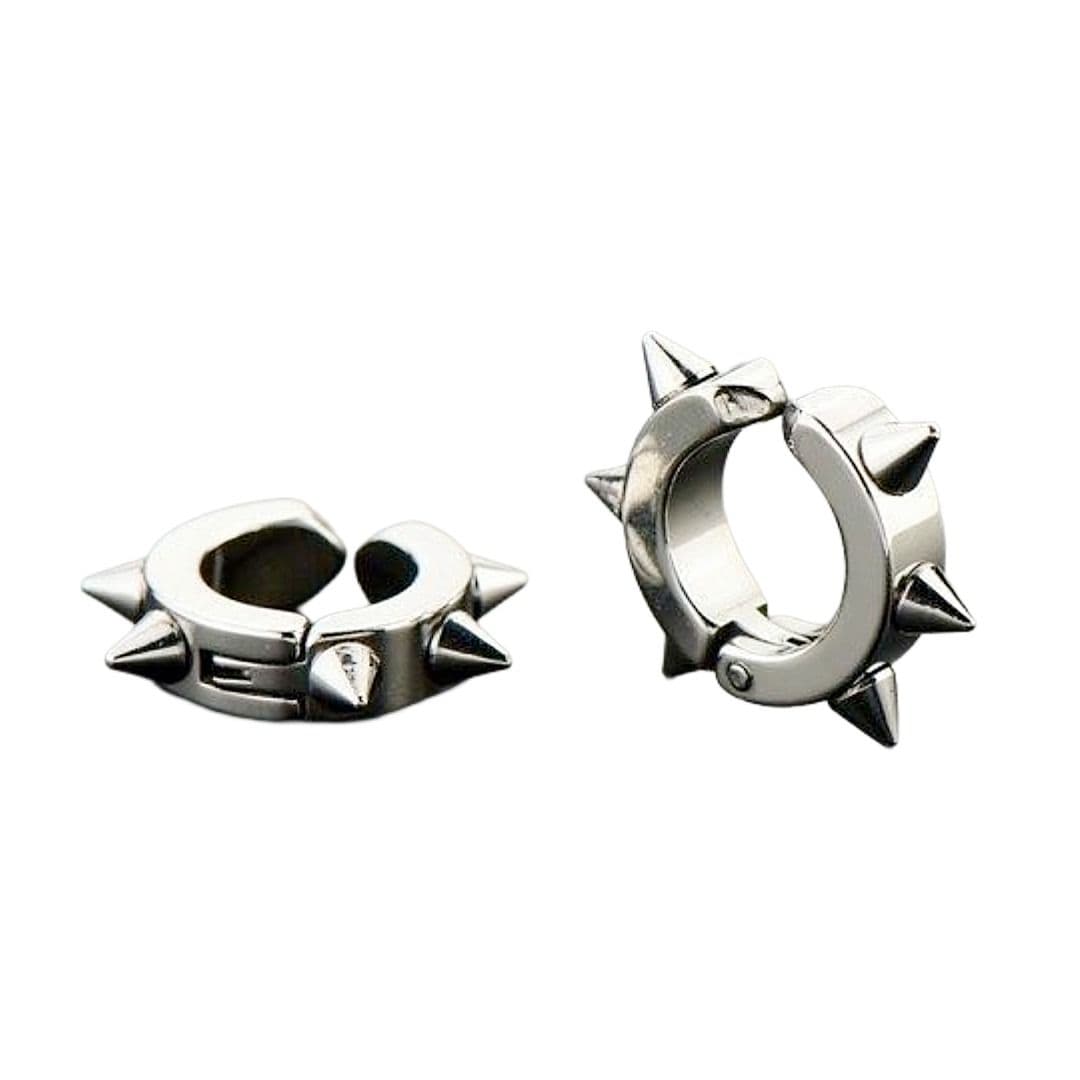 メンズピアス メタルフープノンホールピアス