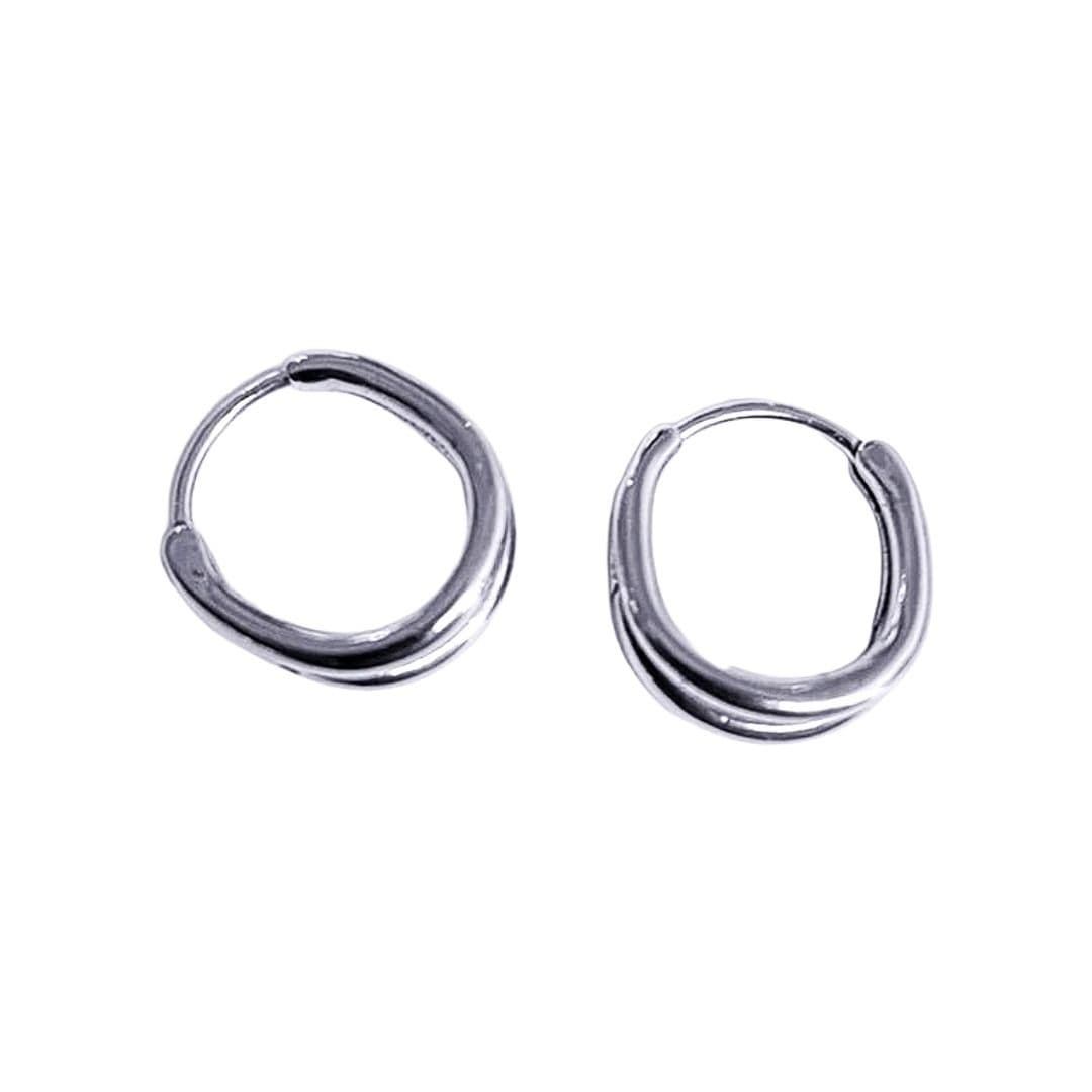 メンズピアス シンプル二連フープピアス
