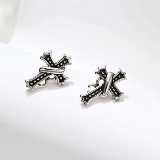 メンズピアス 十字架 ヴィンテージ 装飾 ピアス