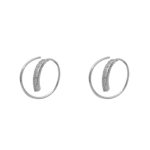 メンズピアス 重厚キュービックフープリングピアス