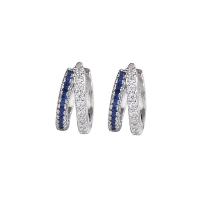 メンズピアス 煌めき二重ライン宝石リングピアス