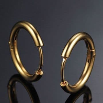 メンズピアス 二重リング重ね付け風シルバーフープピアス