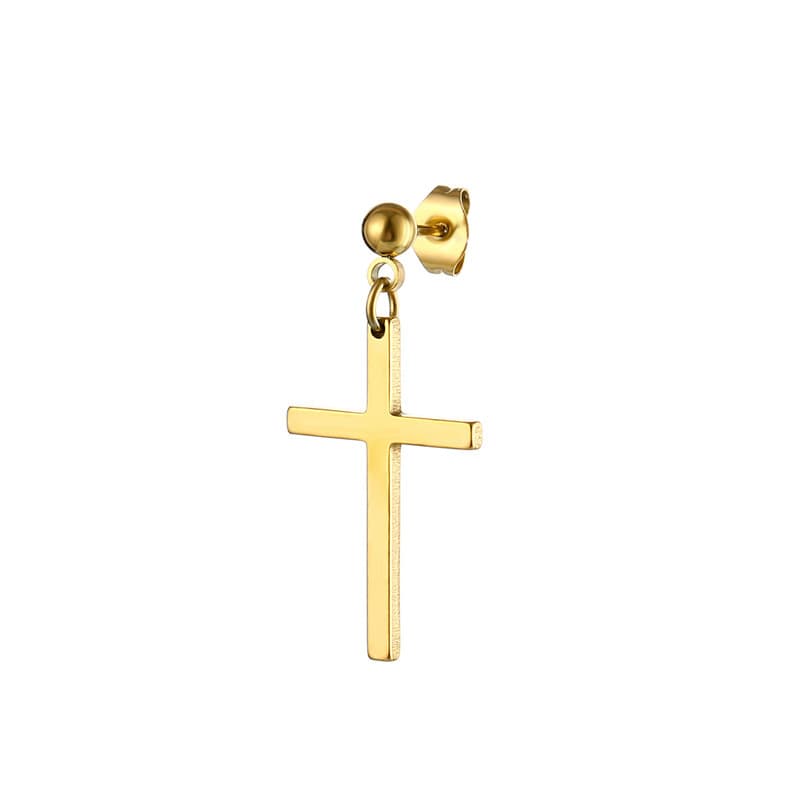 メンズピアス クロス型ゆらゆらピアス