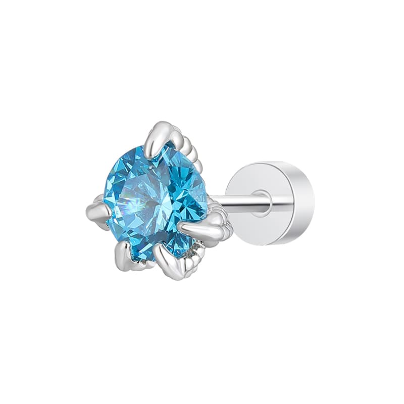 メンズピアス 宝石のように輝く花弁風スタッドピアス