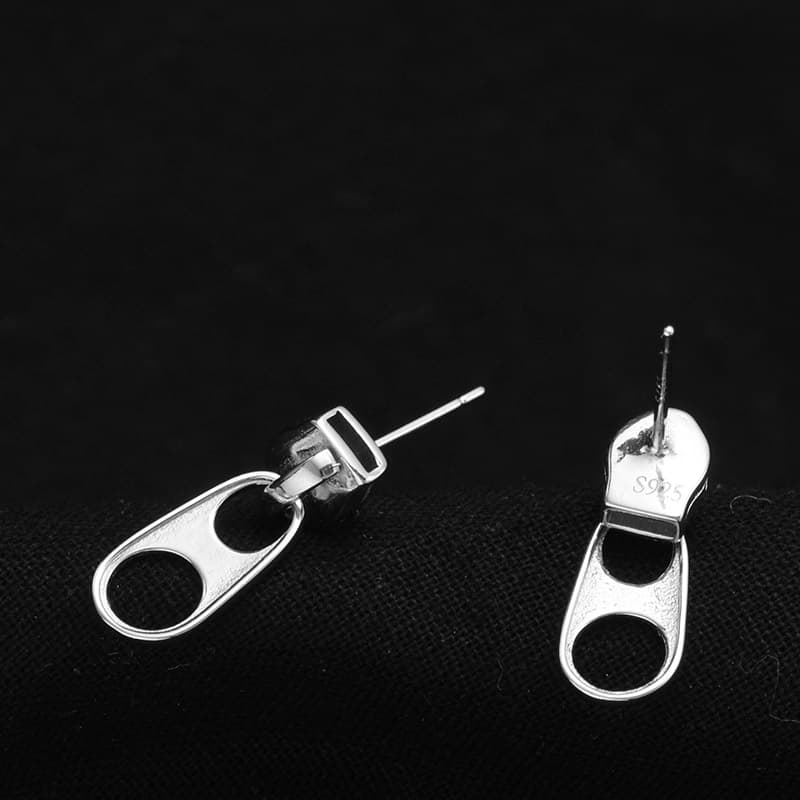 メンズピアス ジッパーデザインスタッドピアス