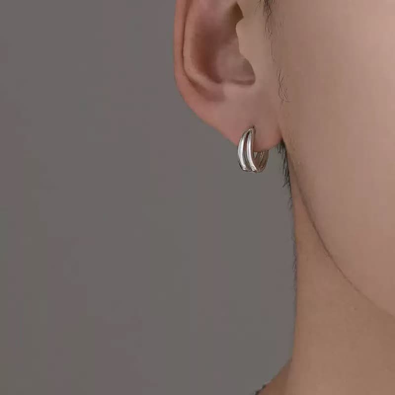 メンズピアス 洗練ダブルリング