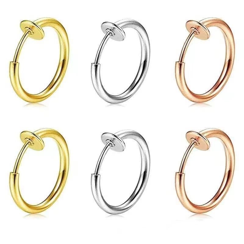 メンズピアス マグネット式 シンプルフープピアス