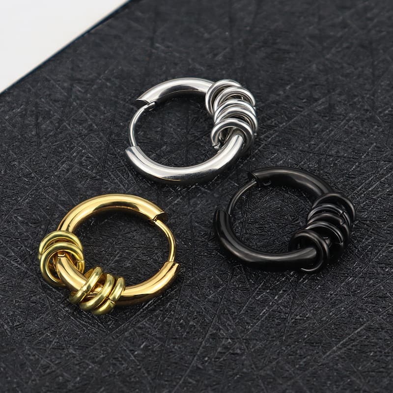 メンズピアス リング風フープピアス